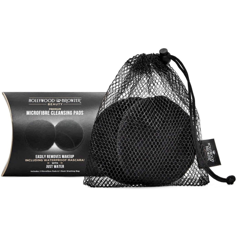 Hollywood Browzer Microfibre Reusable Makeup Remover Pads With Bag | Washable